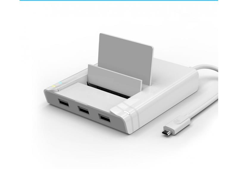 Hub USB 2.0 3 Ports - LAN - OTG Dock Unitek (Y 2175)